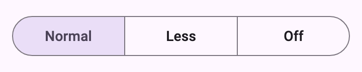 The setting for a kind of question, a three-way switch: Normal, Less or Off, with Normal chosen.
