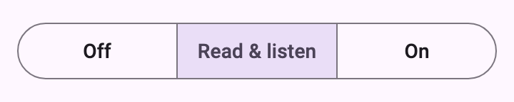 The setting for a style, a three-way switch: Off, Read & listen or On, with Read & listen chosen.